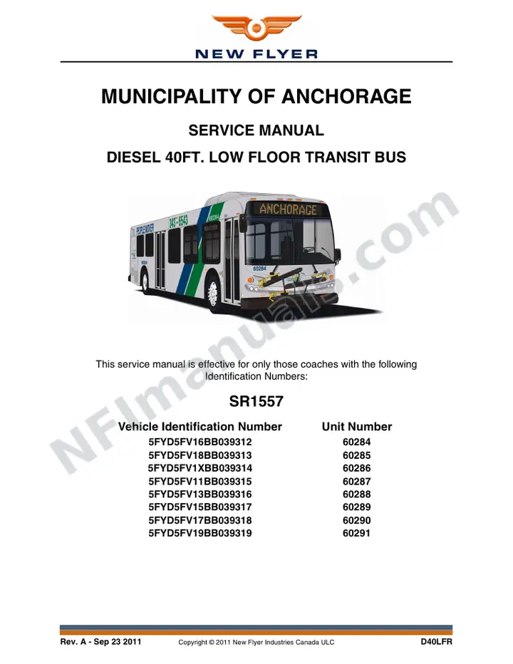 SR1557 Service Manual, Municipality of Anchorage first-page preview