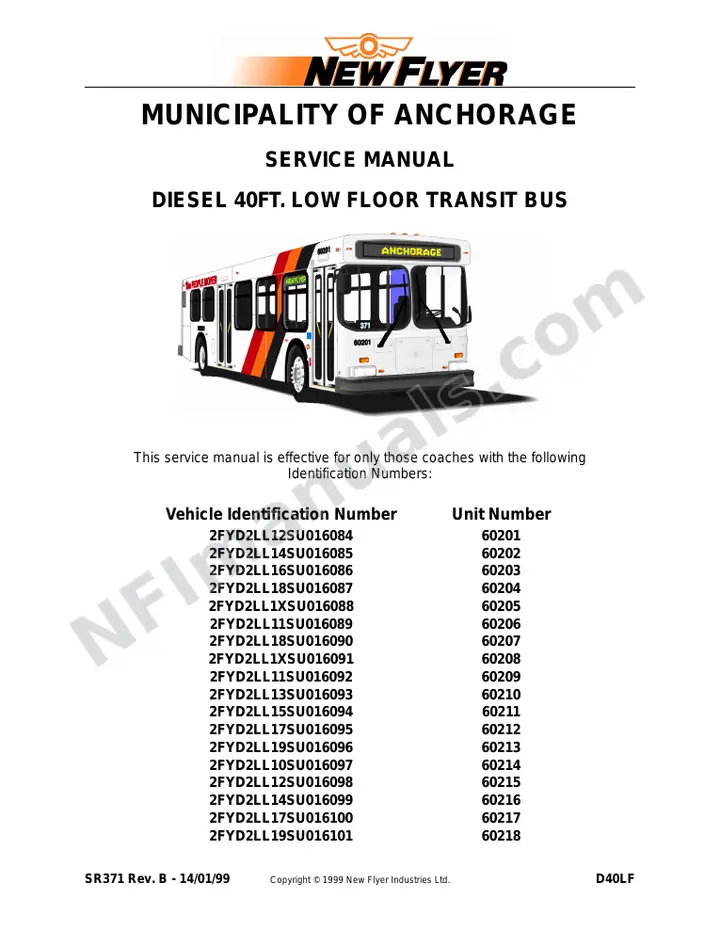 SR371 Service Manual, Municipality of Anchorage first-page preview