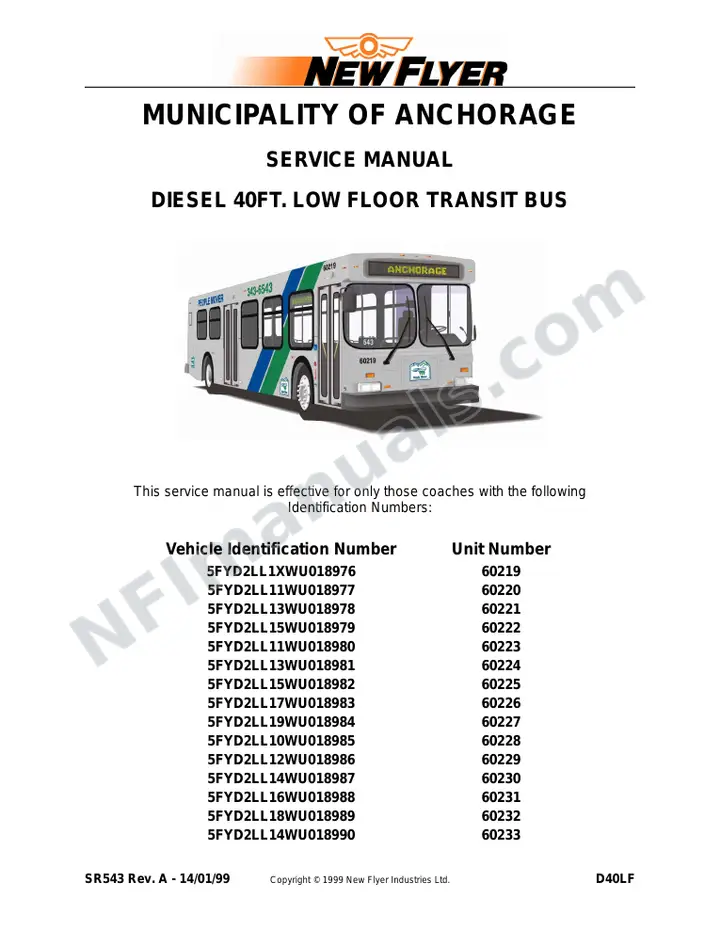 SR543 Service Manual, Municipality of Anchorage first-page preview