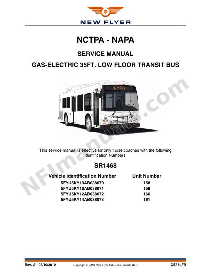 SR1468 Service Manual, NCTPA - Napa first-page preview