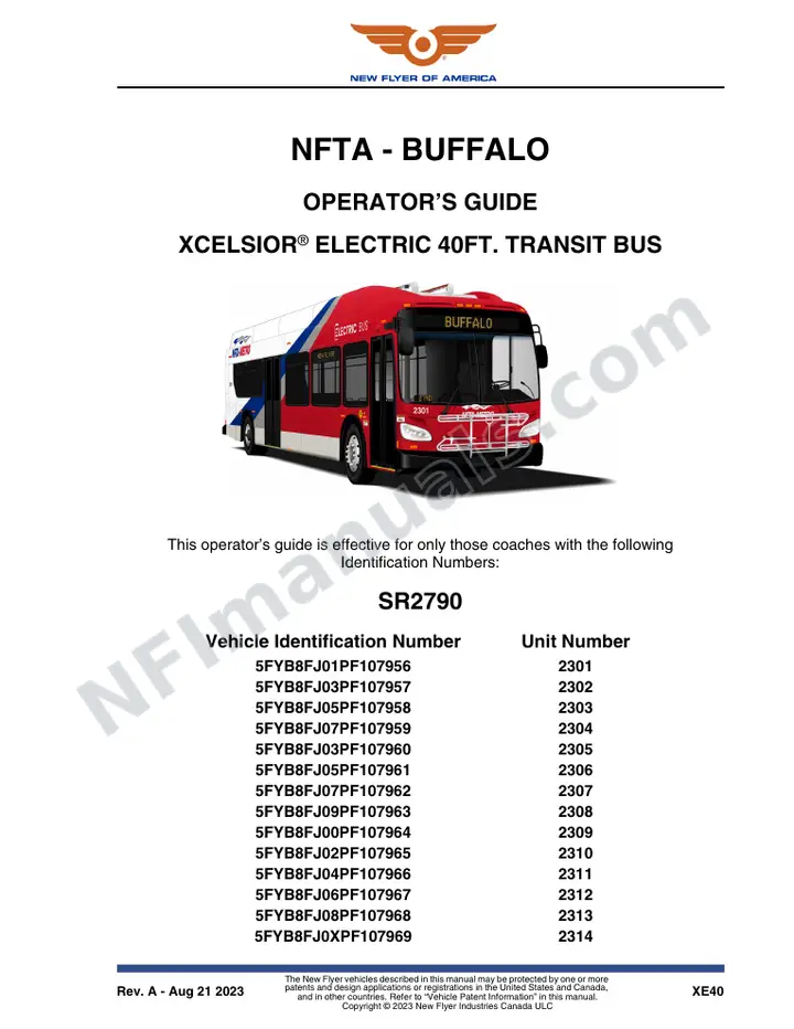 SR2790 Operator's Guide, NFTA - Buffalo first-page preview