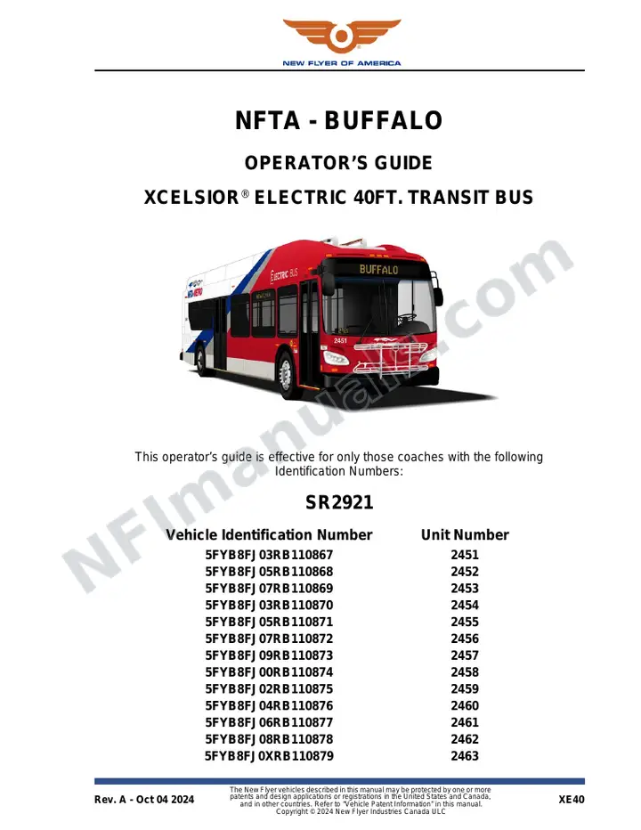SR2921 Operator's Guide, NFTA - Buffalo first-page preview