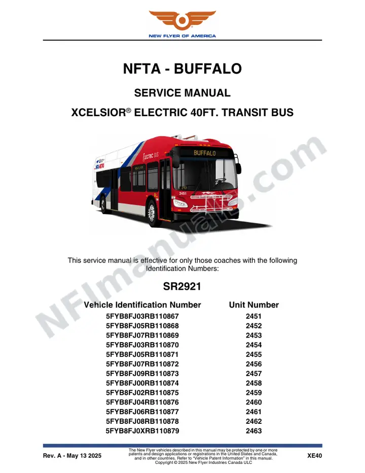 SR2921 Service Manual, NFTA - Buffalo first-page preview