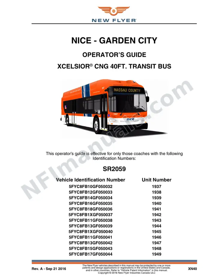 SR2059 Operator's Guide, NICE - Garden City first-page preview