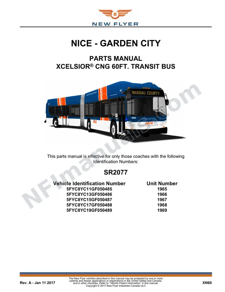SR2077 Parts Manual, NICE - Garden City first-page preview
