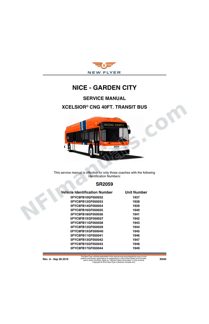 SR2059 Service Manual, NICE - Garden City first-page preview