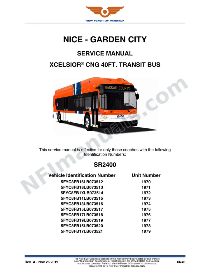 SR2400 Service Manual, NICE- Garden City first-page preview