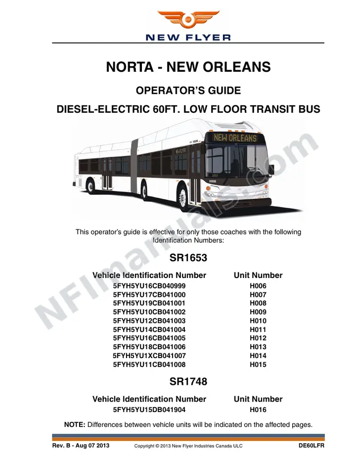 SR1653_1748 Operator's Guide, NORTA - New Orleans first-page preview