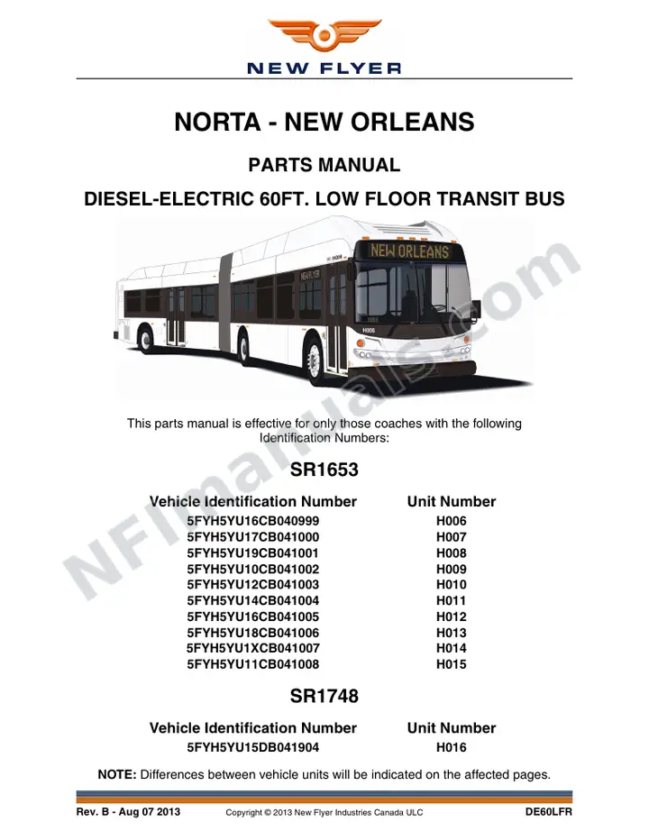 SR1653_1748 Parts Manual, NORTA - New Orleans first-page preview