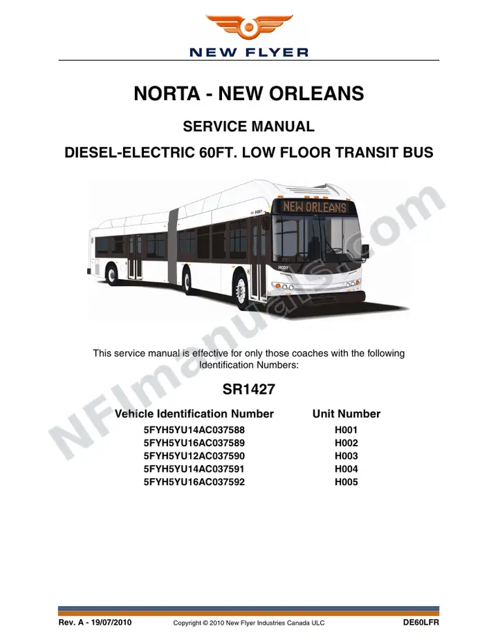 SR1427 Service Manual, NORTA - New Orleans first-page preview