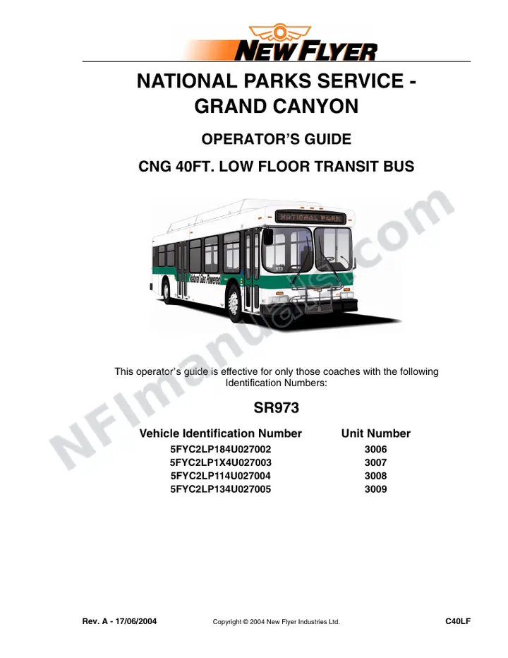SR973 Operator's Guide, National Parks Service - Grand Canyon first-page preview