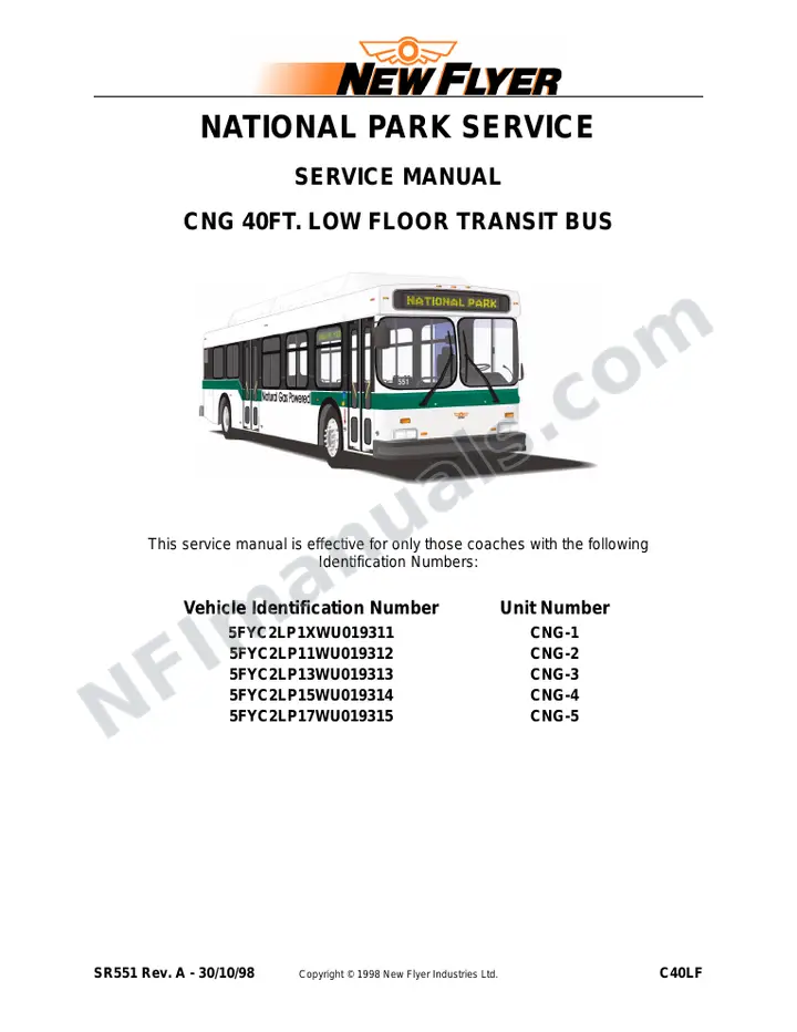 SR551 Service Manual, National Park Service first-page preview