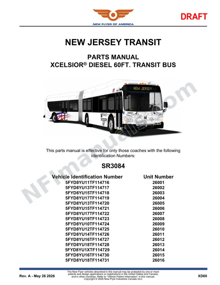SR3084 Parts Manual, New Jersey Transit first-page preview