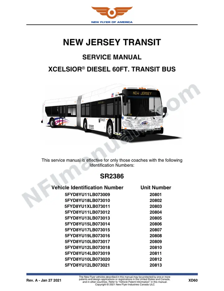 SR2386 Service Manual, New Jersey Transit first-page preview