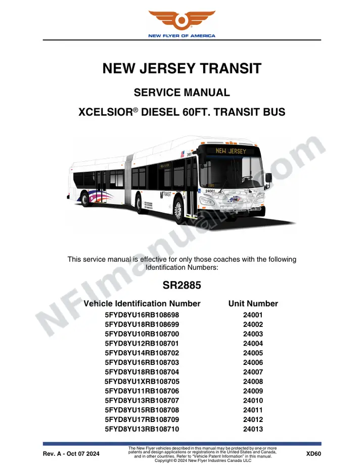 SR2885 Service Manual, New Jersey Transit first-page preview
