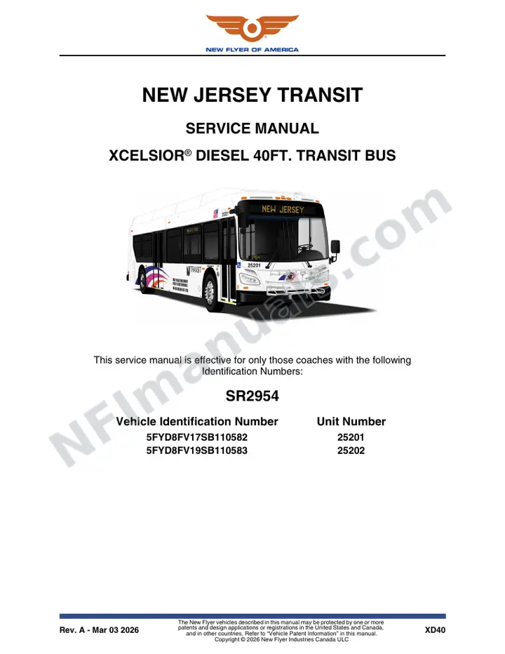 SR2954 Service Manual, New Jersey Transit first-page preview