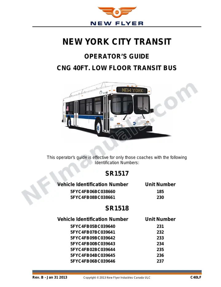 SR1517_1518_1519_1715 Operator's Guide, New York City Transit first-page preview