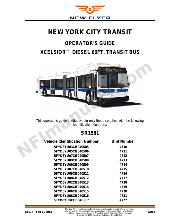 SR1581 Operator's Guide, New York City Transit first-page preview