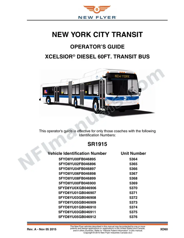 SR1915 Operator's Guide, New York City Transit first-page preview