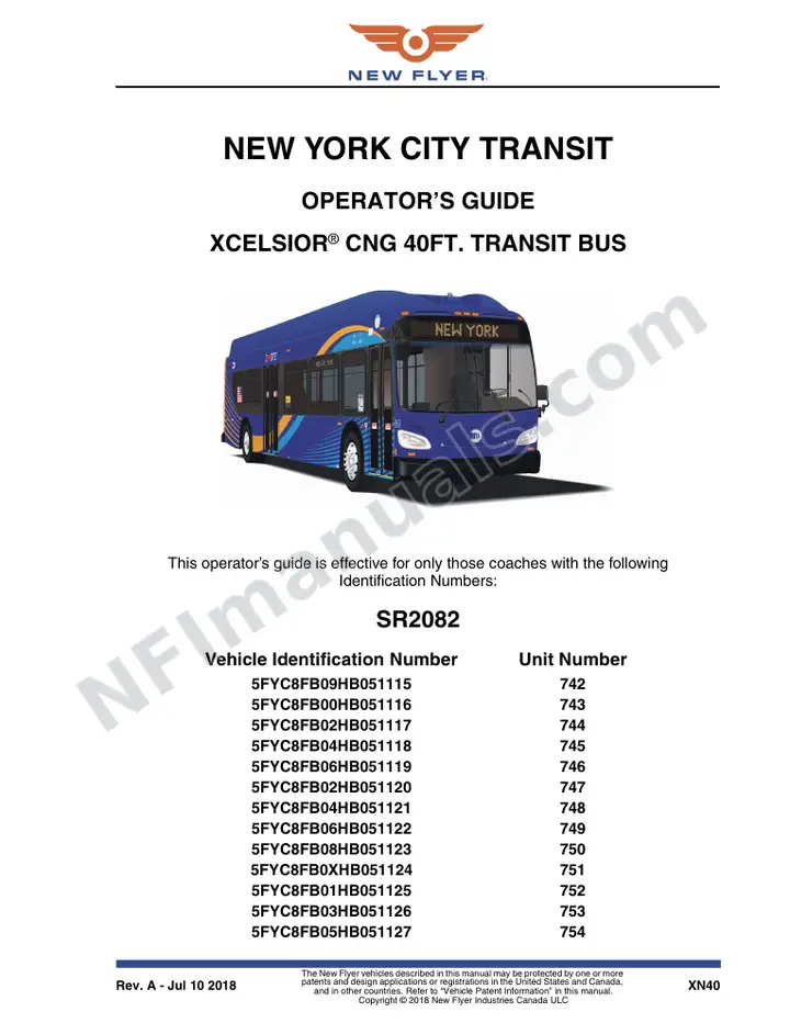 SR2082 Operator's Guide, New York City Transit first-page preview