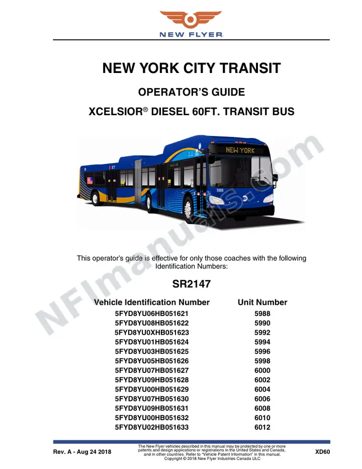 SR2147 Operator's Guide, New York City Transit first-page preview