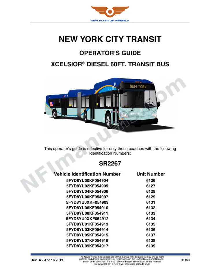 SR2267 Operator's Guide, New York City Transit first-page preview