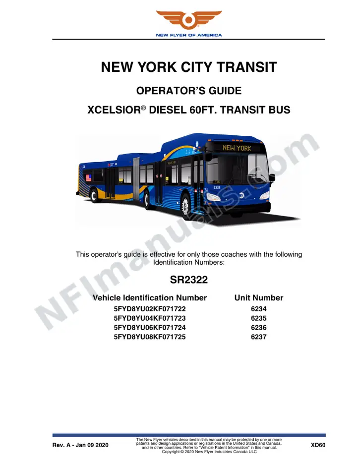 SR2322 Operator's Guide, New York City Transit first-page preview