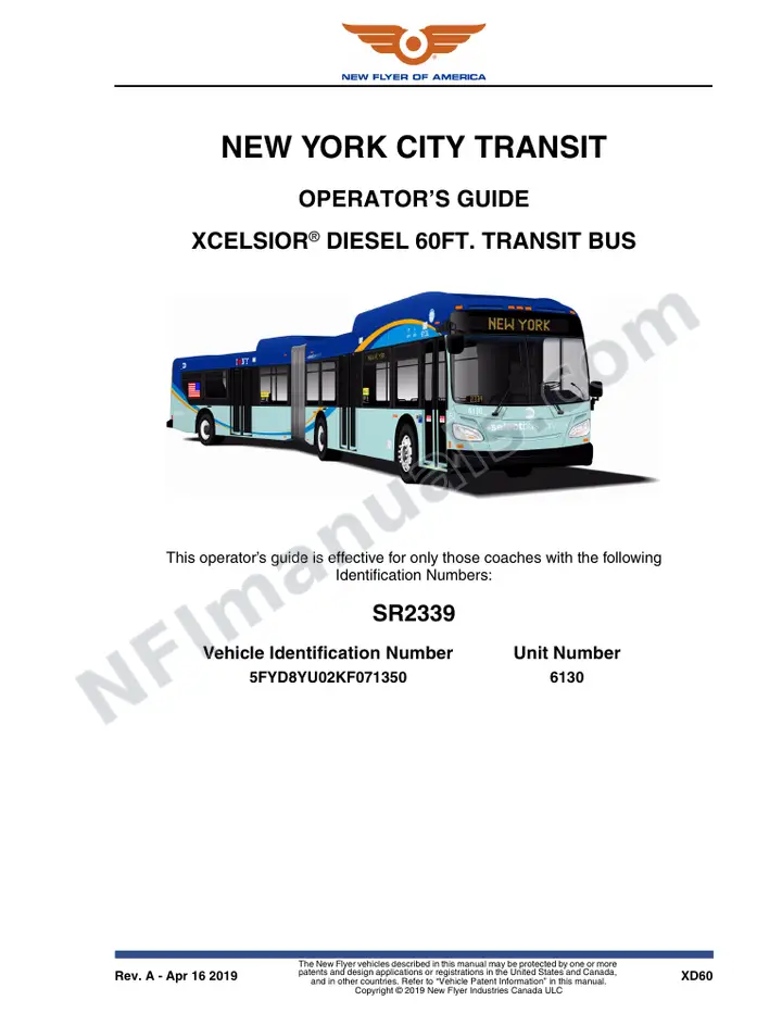 SR2339 Operator's Guide, NYCT first-page preview