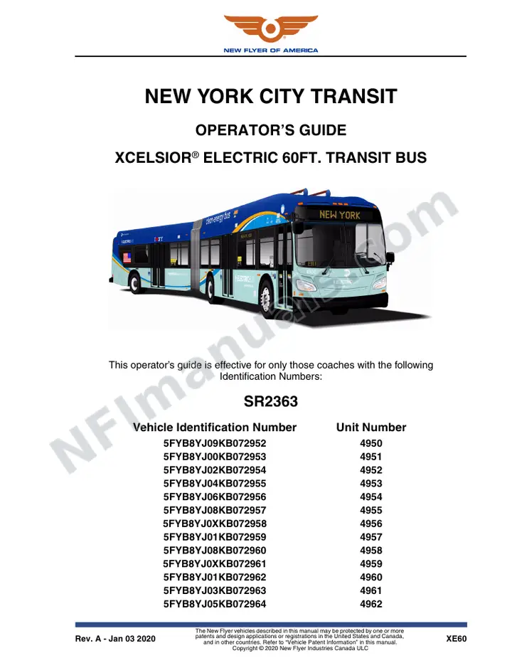 SR2363 Operator's Guide, New York City Transit first-page preview