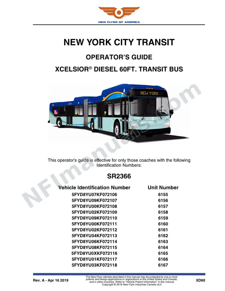 SR2366 Operator's Guide, NYCT first-page preview