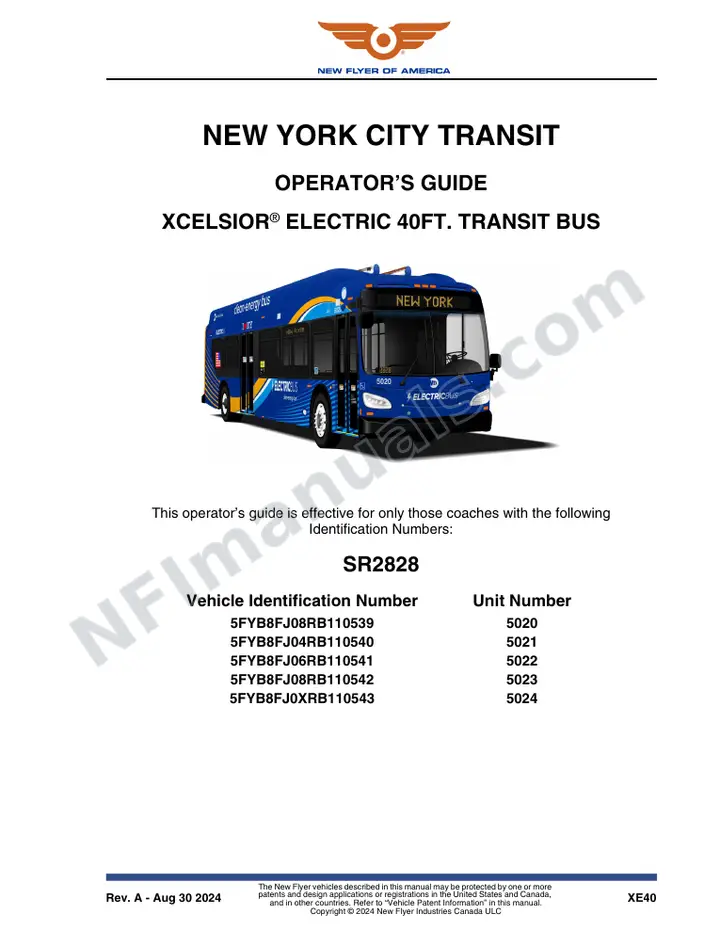 SR2828 Operator's Guide, New York City Transit first-page preview