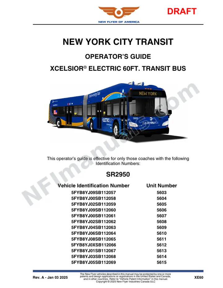 SR2950 Operator's Guide, New York CIty Transit first-page preview