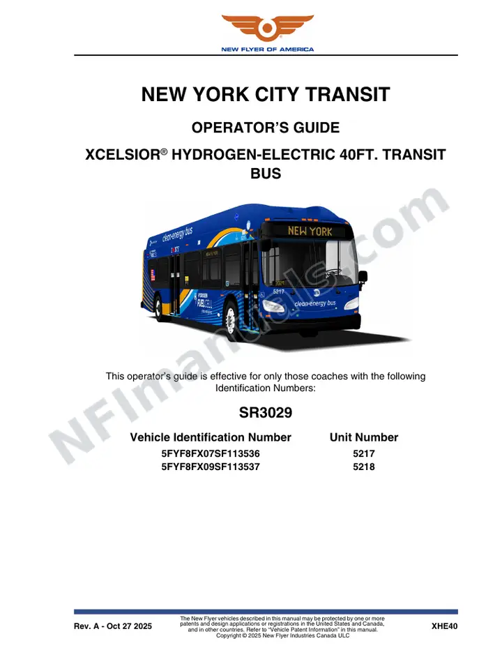 SR3029 Operator's Guide, New York City Transit first-page preview
