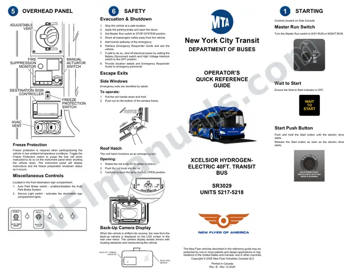 New Flyer XHE40 Manual Package - New York City Transit included manual preview