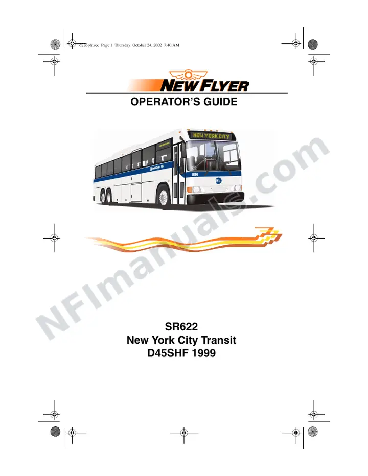 SR622 Operator's Guide, New York City Transit first-page preview