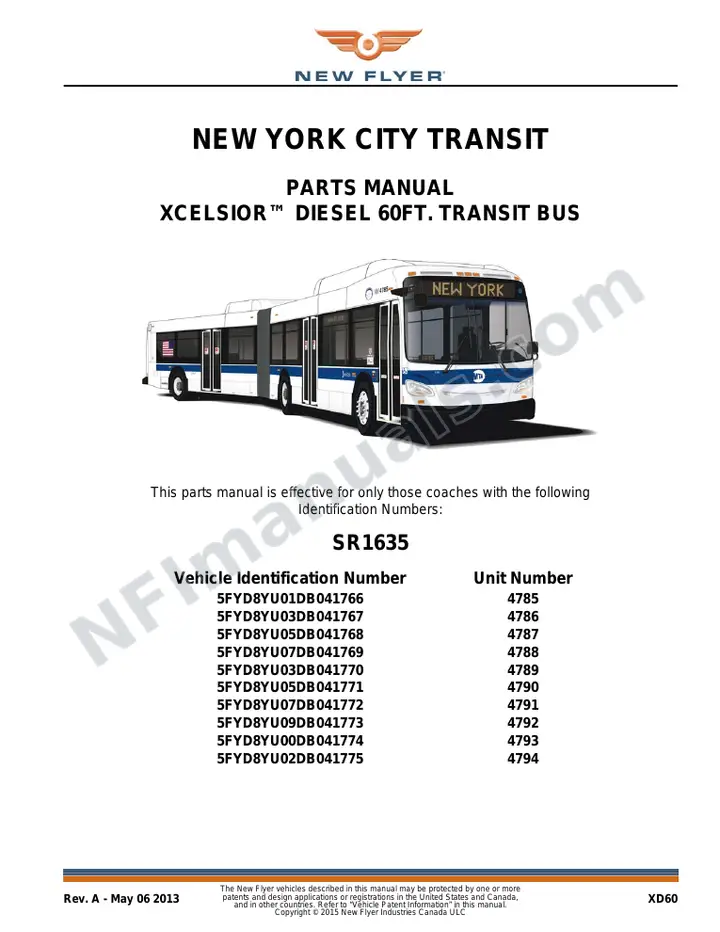 SR1635_1752 Parts Manual, New York City Transit first-page preview