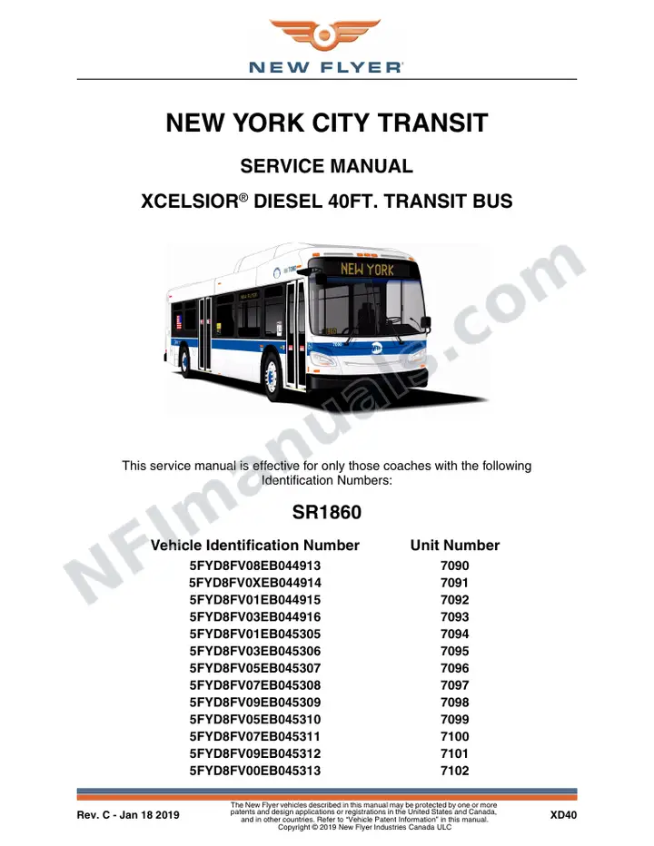 SR1860/1927/1953 Service Manual, New York City Transit first-page preview