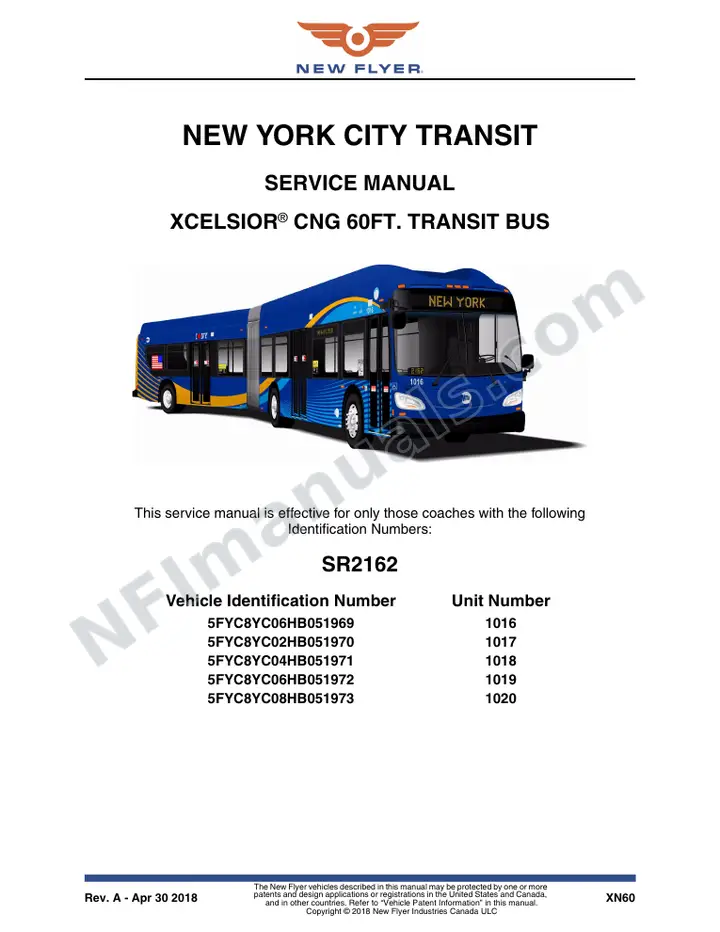 SR2162 Service Manual, New York City Transit first-page preview