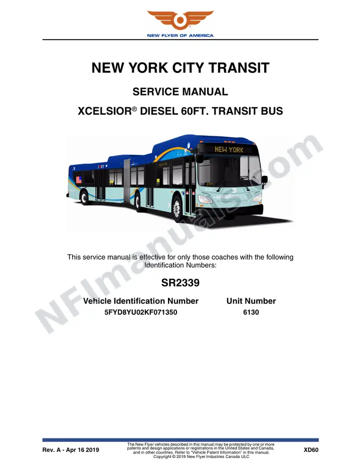 SR2339 Service Manual, New York City Transit first-page preview