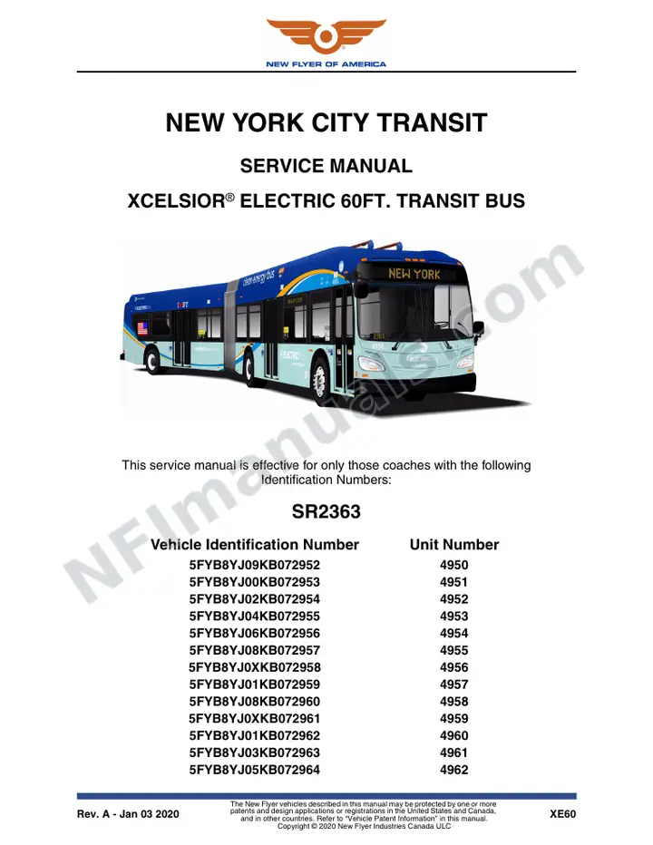 SR2363 Service Manual, New York City Transit first-page preview