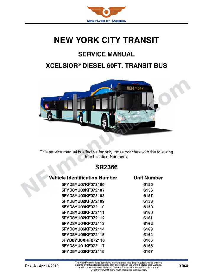 SR2366 Service Manual, New York City Transit first-page preview