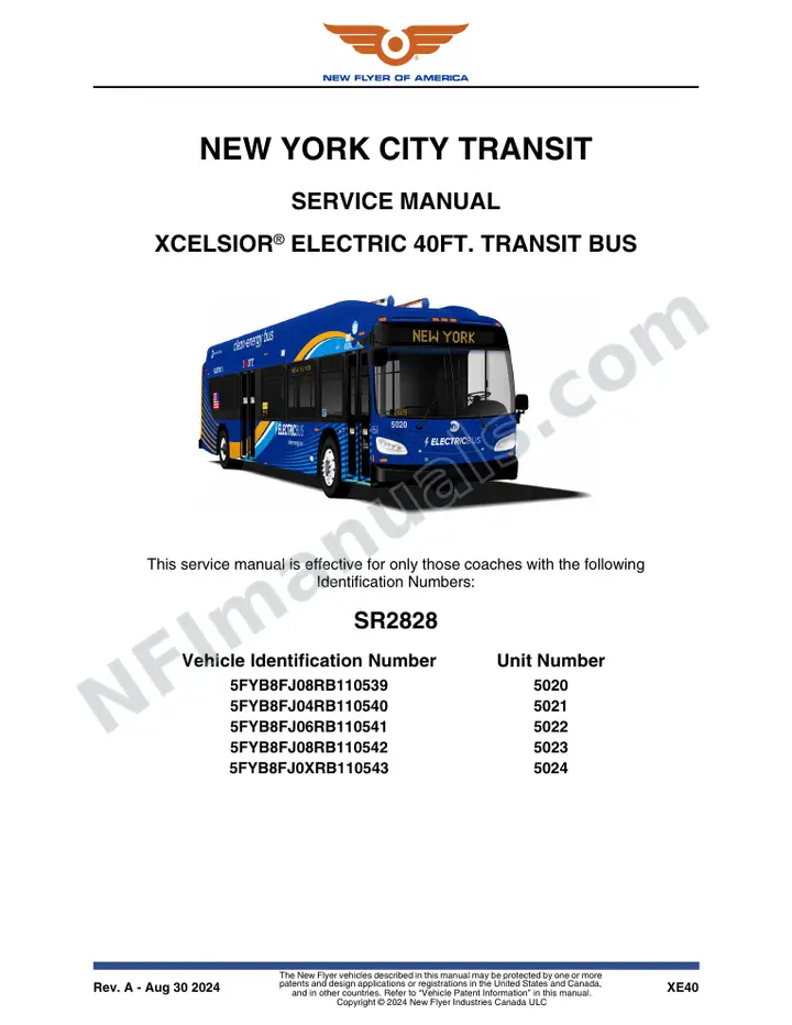 SR2828 Service Manual, New York City Transit first-page preview