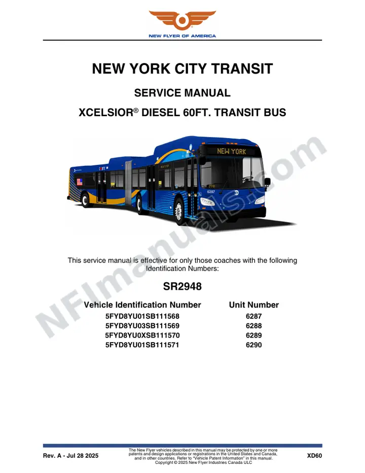 SR2948 Service Manual, New York City Transit first-page preview