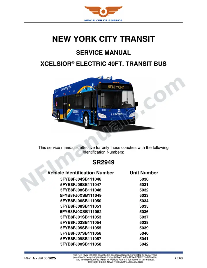 SR2949 Service Manual, New York City Transit first-page preview