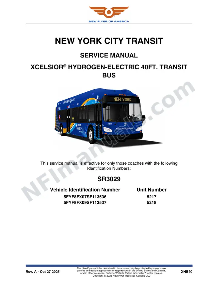 SR3029 Service Manual, New York City Transit first-page preview