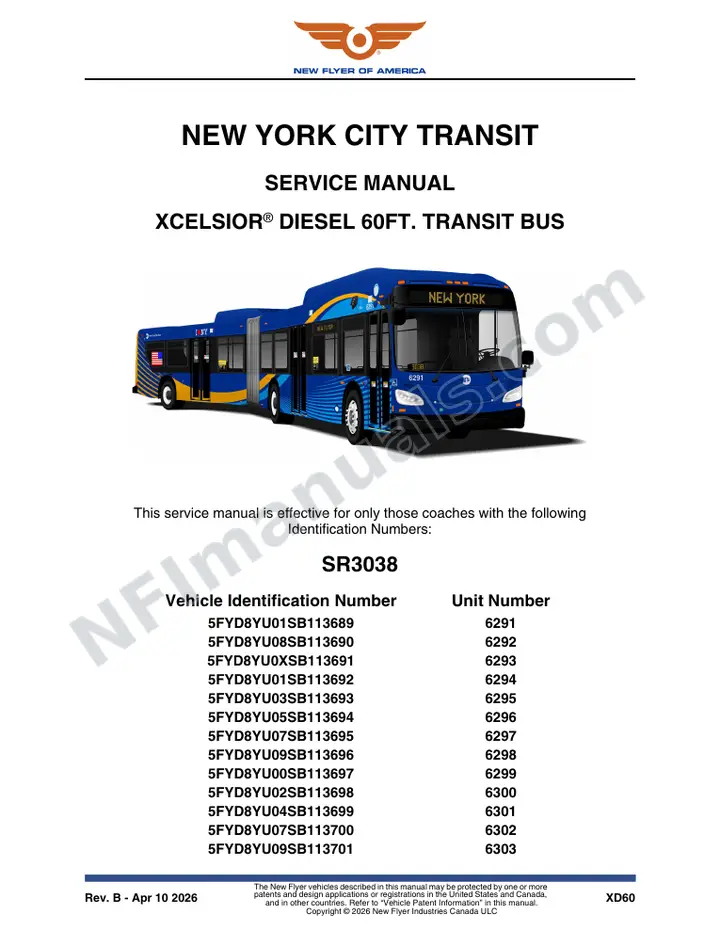 SR3038 Service Manual, New York City Transit first-page preview