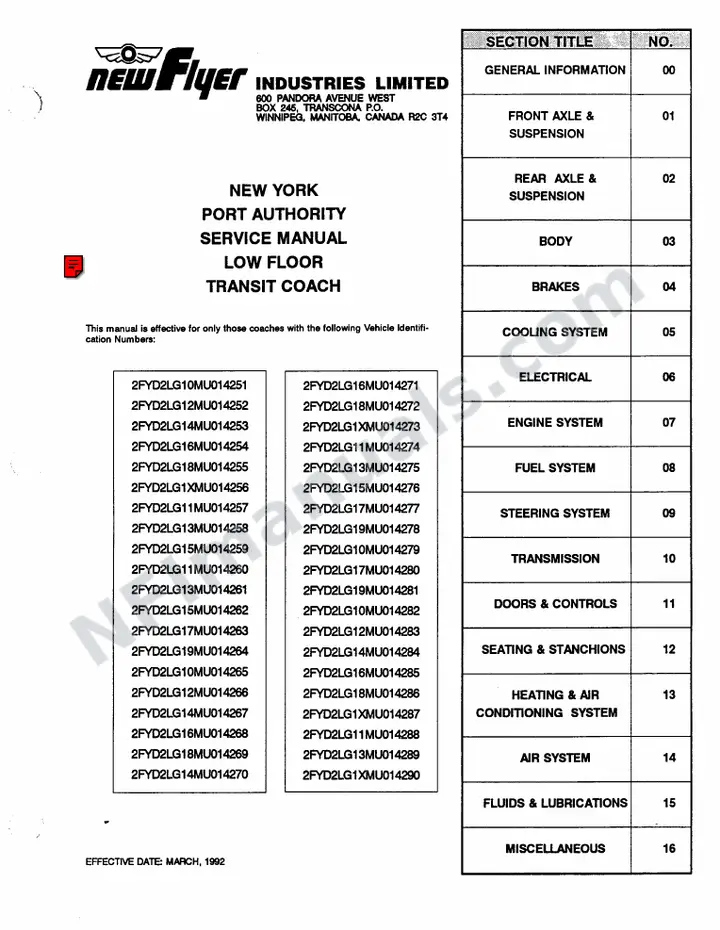 SR280 Service Manual, New York Port Authority first-page preview