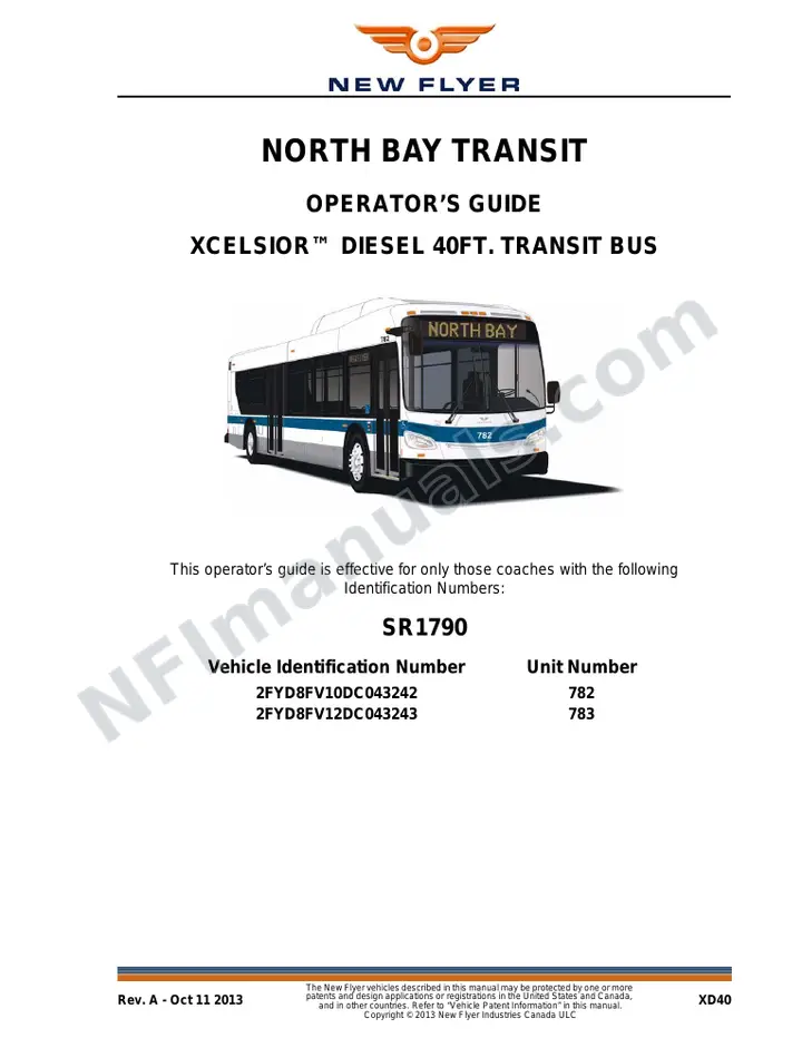 SR1790 Operator's Guide, North Bay Transit first-page preview