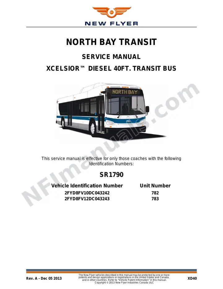 SR1790 Service Manual, North Bay Transit first-page preview