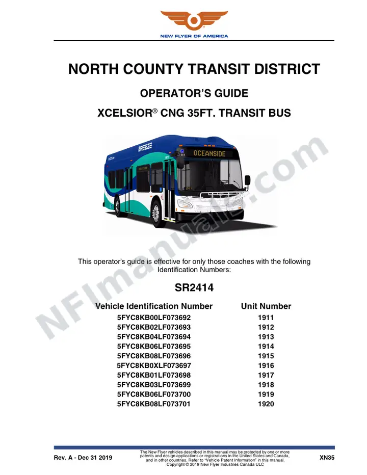 SR2414 Operator's Guide, North County Transit District first-page preview